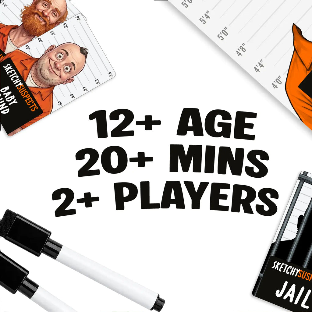 Sketchy Suspects – the Hilarious Police Sketch Party Game - Draw Criminals from Terrible Descriptions - Ages 12+ - 2+ Players - by the Creators of Grab the Mic & Sorry What