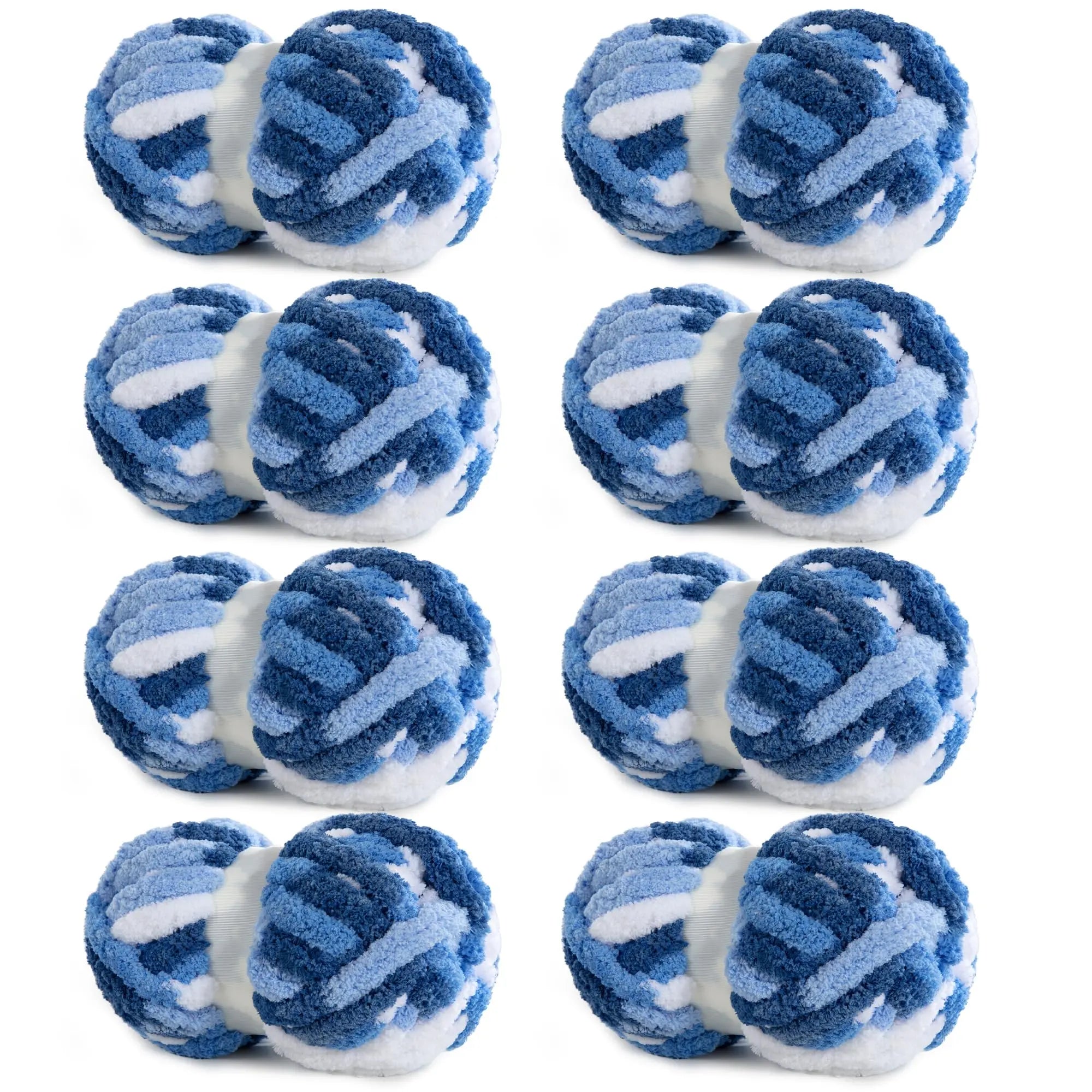 HOMBYS Tie-Dye Chunky Chenille Yarn - 8-Pack Super Bulky Crafting Supplies for Hand Knitting, Oversized Crochet Projects, DIY Crafts with Softness, Maker Flowers Mini Gift Garland, Chunky Yarn, Oversized Crochet Yarn