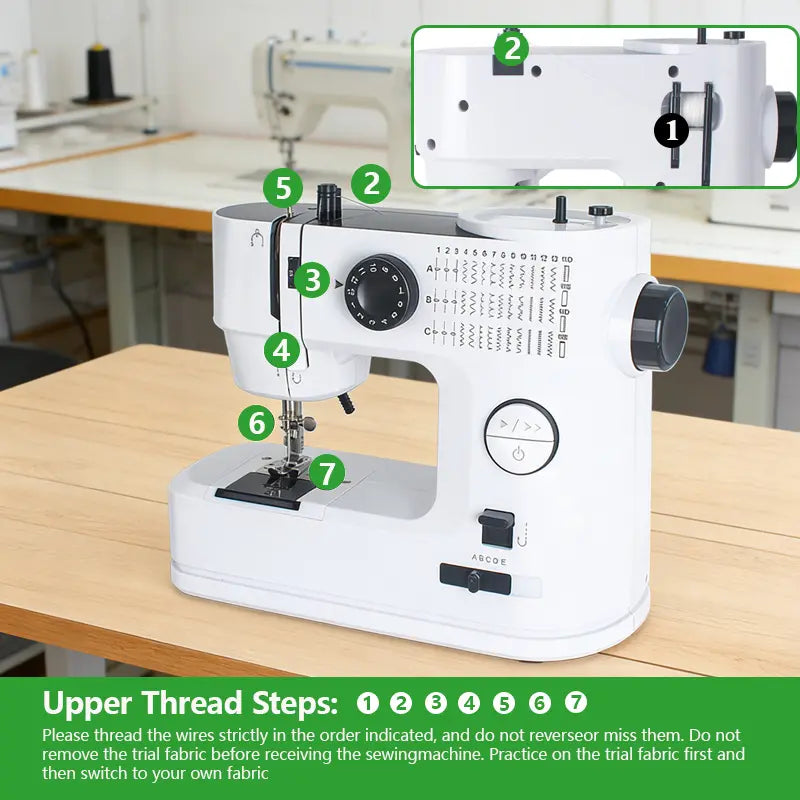 Portable 39-Stitch Mini Electric Sewing Machine with Heavy-Duty Build, Overlock Function, Extension Table, Dual Speed Control – Ideal for Home Decor, Curtains, Beginners & Modern Women