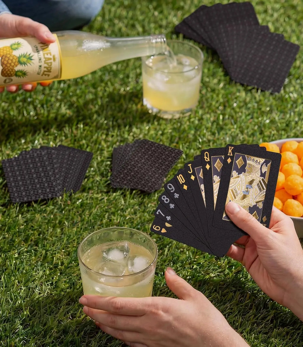 Playing Cards - Waterproof Diamond Textured Foil PET Poker Cards - for Swimming Pool, Beach Club Party, Camping & Magic Show - Premium Sleek Gift for Men, Adults & Friends
