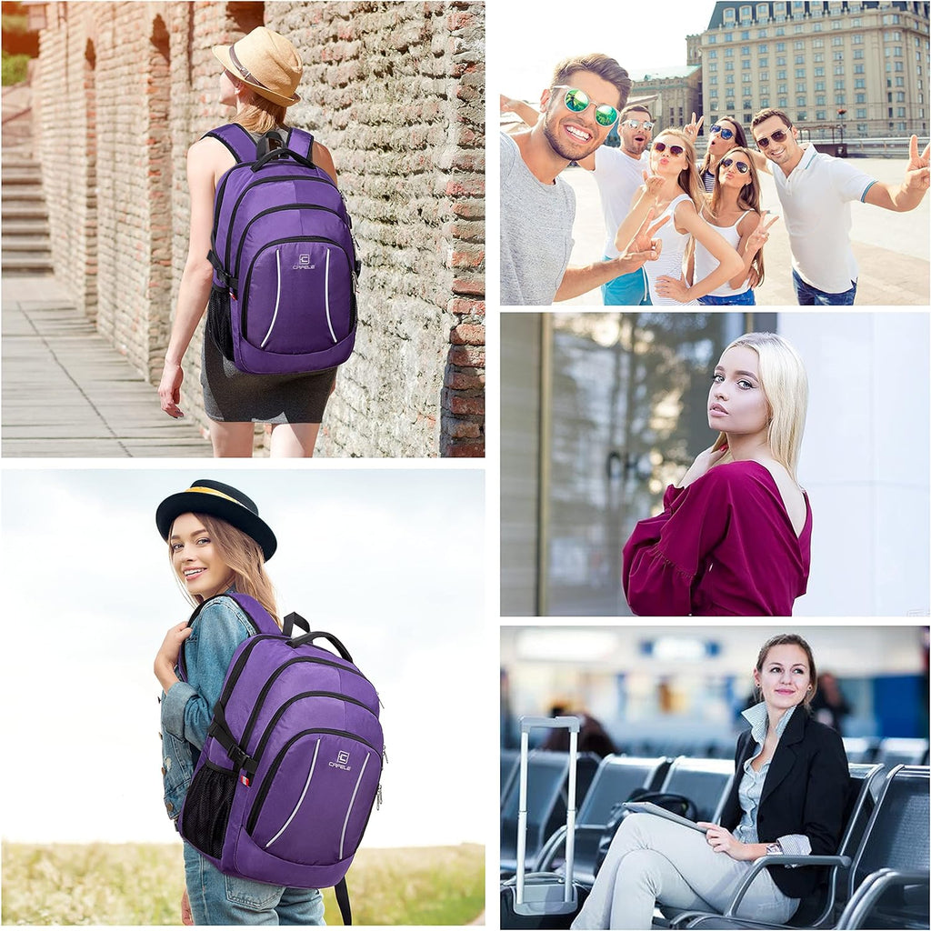 Travel Laptop Backpack,17.3 Inch Large Capacity College School Bookbags,Rfid anti Theft Pocket,Durable Water Resistant Backpacks Computer Bagpack for Women Girls Teenagers Casual Daypack,Purple | Large Capacity, RFID anti Theft Pocket, Water Resistant, for Women Girls Teenagers