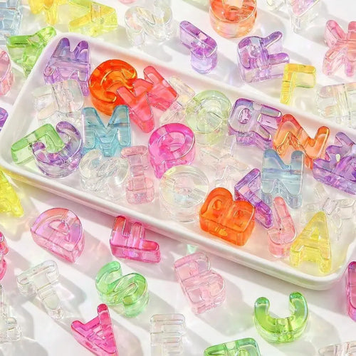 78Pcs Large Letter Beads Big Chunky Letter Bead A-Z Acrylic Alphabet Bubble Beads for Paracord Bead Bag Charm Keychains Crafts Education Leaning(Ab