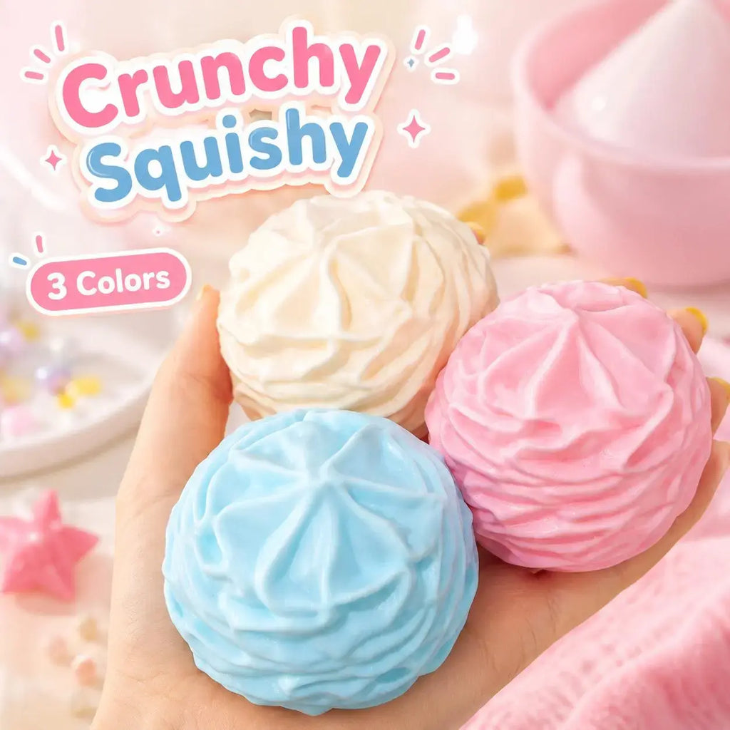 Cream Roll Crunchy Squishy Fidget Toy, Slow Rebound Squeeze Toy, Dessert Sensory Gift Toy for Teens and Adults