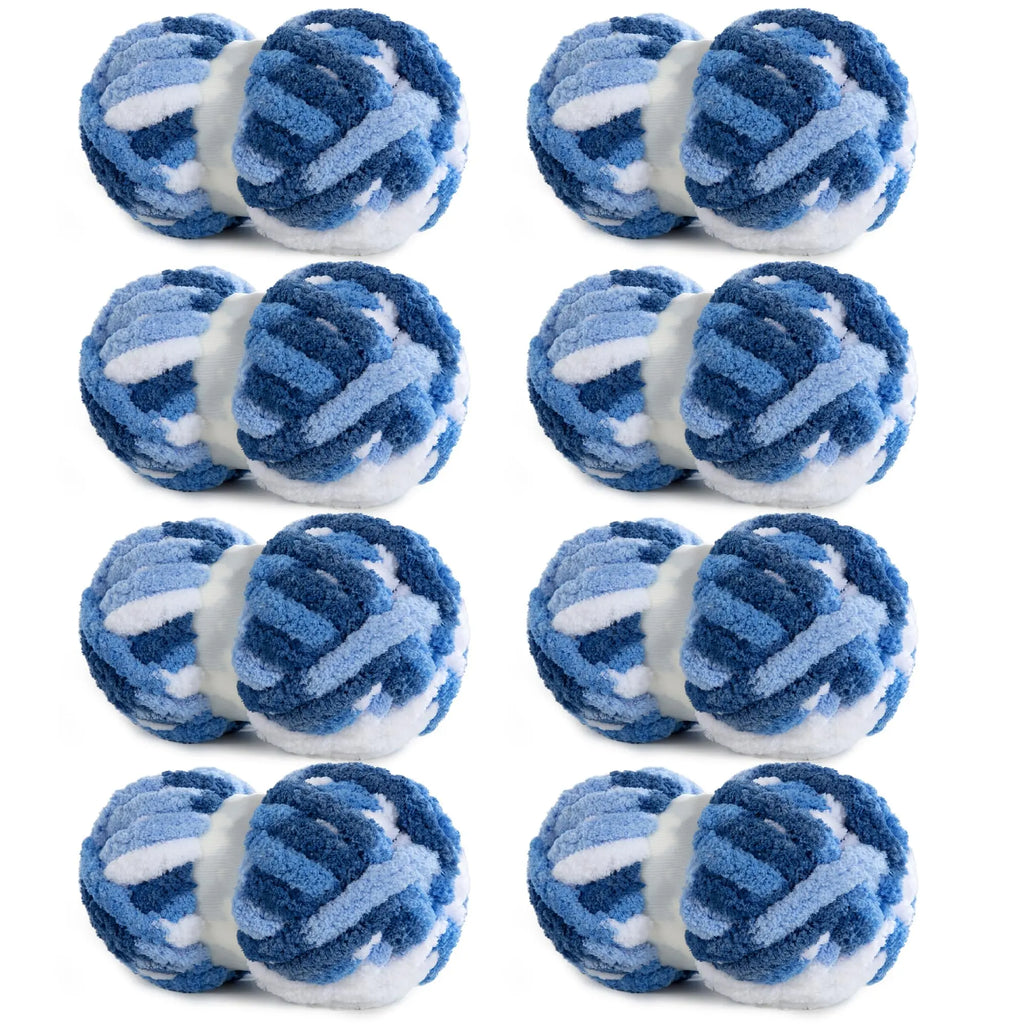 HOMBYS Tie-Dye Chunky Chenille Yarn - 8-Pack Super Bulky Crafting Supplies for Hand Knitting, Oversized Crochet Projects, DIY Crafts with Softness, Maker Flowers Mini Gift Garland, Chunky Yarn, Oversized Crochet Yarn