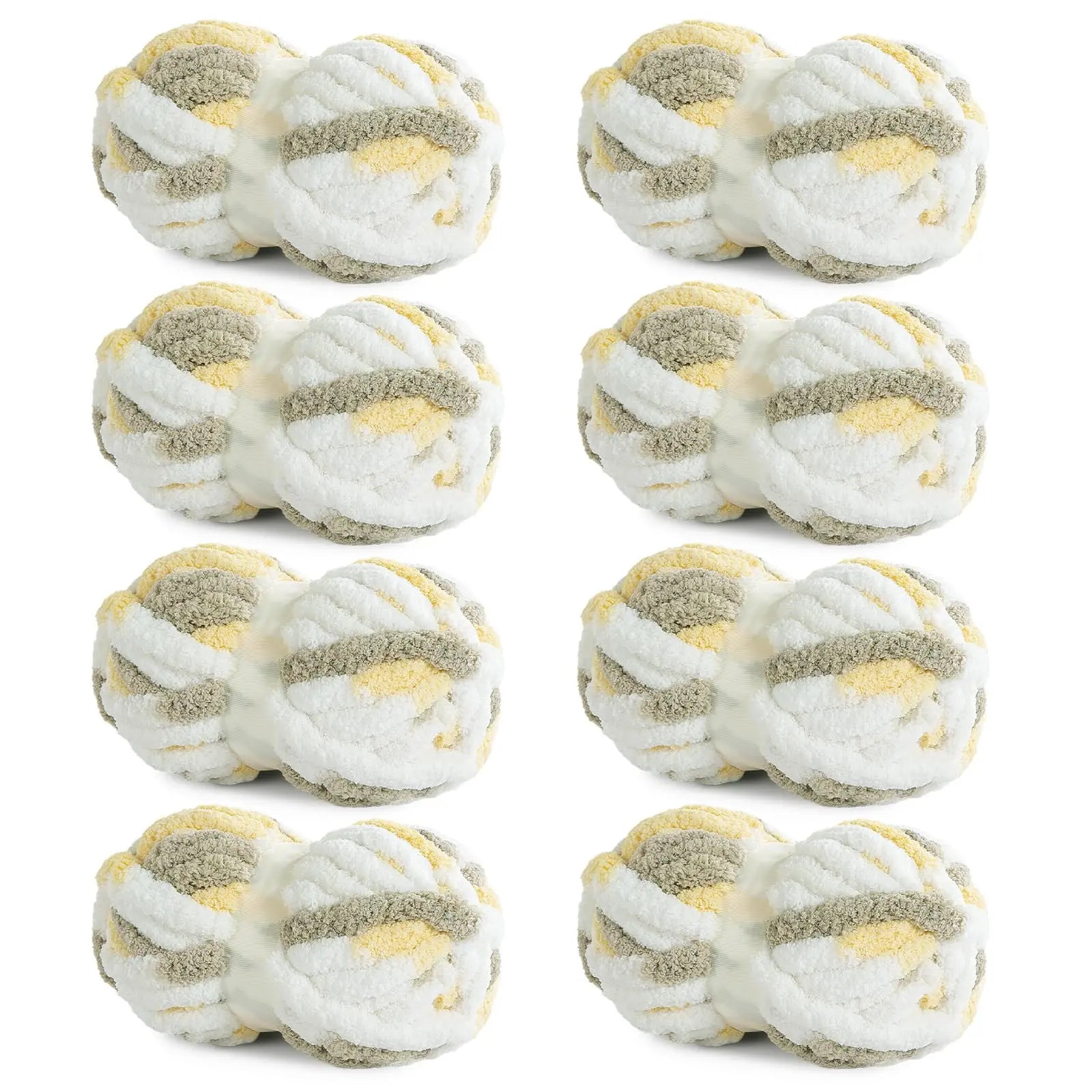 HOMBYS Tie-Dye Chunky Chenille Yarn - 8-Pack Super Bulky Crafting Supplies for Hand Knitting, Oversized Crochet Projects, DIY Crafts with Softness, Maker Flowers Mini Gift Garland, Chunky Yarn, Oversized Crochet Yarn