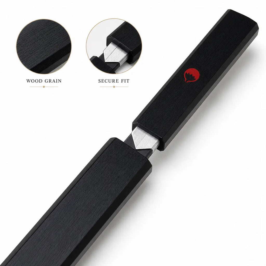 Naruto Shippuden Cosplay Weapon Sasuke Kusanagi Blade, Full Size 104Cm Wooden Unsharpened Sword, Black Gloss Sheath with Uchiha Clan Logo, Safe Costume Prop for Comic Con Halloween Anime Collection Toy Knife