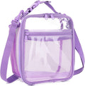 Kids Lunch Box Insulated Soft Bag Mini Cooler Back to School Thermal Meal Tote Kit for Girls, Boys, Purpleclear