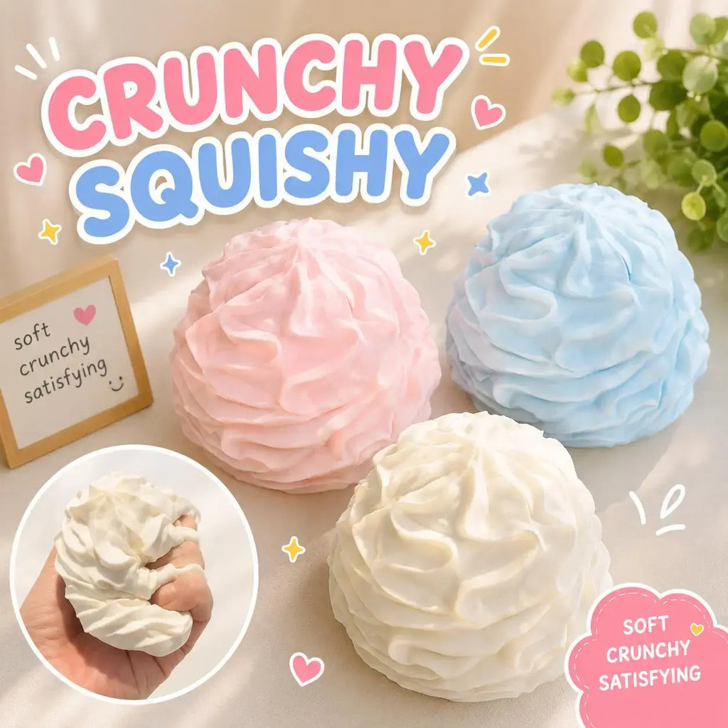 Cream Roll Crunchy Squishy Fidget Toy, Slow Rebound Squeeze Toy, Dessert Sensory Gift Toy for Teens and Adults