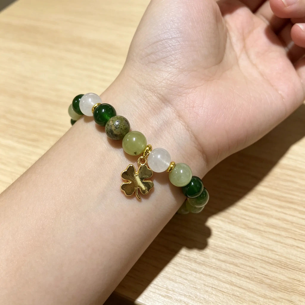 4Pcs Money Attraction Bracelet Aesthetic with Green Aventurine & Tiger Eye - Blue Friendship Bracelet Beaded Jewelry Protection Bracelet Encouragement Gift Fashion Premium Bracelet Colorblock Beaded Crystal Bracelet Handmade Christmas Gift Travelessential