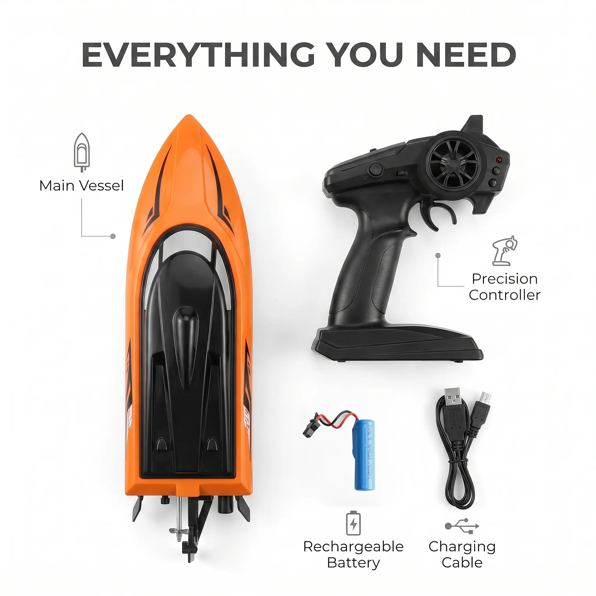 Electric RC Boat Remote Control Jet Ski Toy, Water Toy for Pool, Lake, Ponds, Ideal Gift for Kids 6+, Outdoor Summer Play