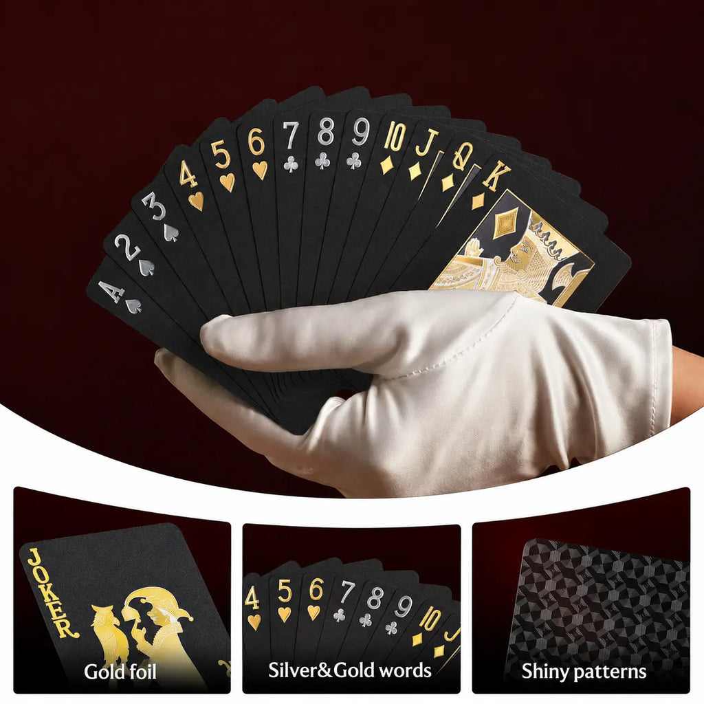 Playing Cards - Waterproof Diamond Textured Foil PET Poker Cards - for Swimming Pool, Beach Club Party, Camping & Magic Show - Premium Sleek Gift for Men, Adults & Friends