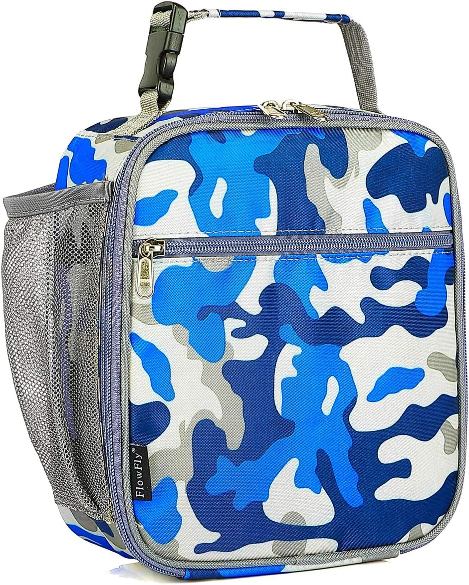 Kids Lunch Box Insulated Soft Bag Mini Cooler Back to School Thermal Meal Tote Kit for Girls, Boys, Camo