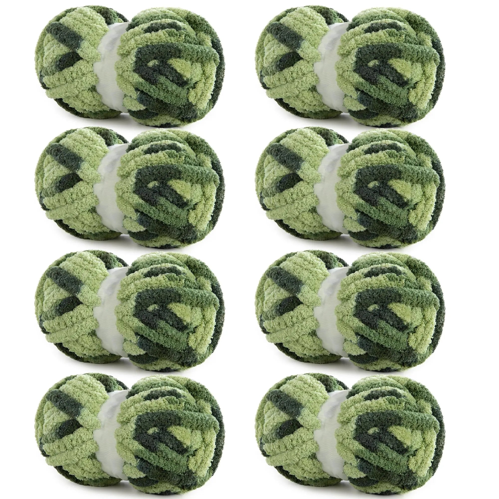 HOMBYS Tie-Dye Chunky Chenille Yarn - 8-Pack Super Bulky Crafting Supplies for Hand Knitting, Oversized Crochet Projects, DIY Crafts with Softness, Maker Flowers Mini Gift Garland, Chunky Yarn, Oversized Crochet Yarn