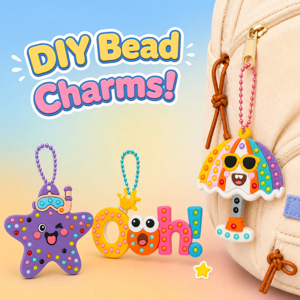 Kiditos DIY Bead Art & Mosaic Kit for Kids Ages 3+, All-In-One Arts & Crafts Supplies with Cute Templates & Bead Pens, Make Custom Jewelry Fine Motor Hands-On Activity, Perfect Birthday & Holiday Party Gift for Girls Boys