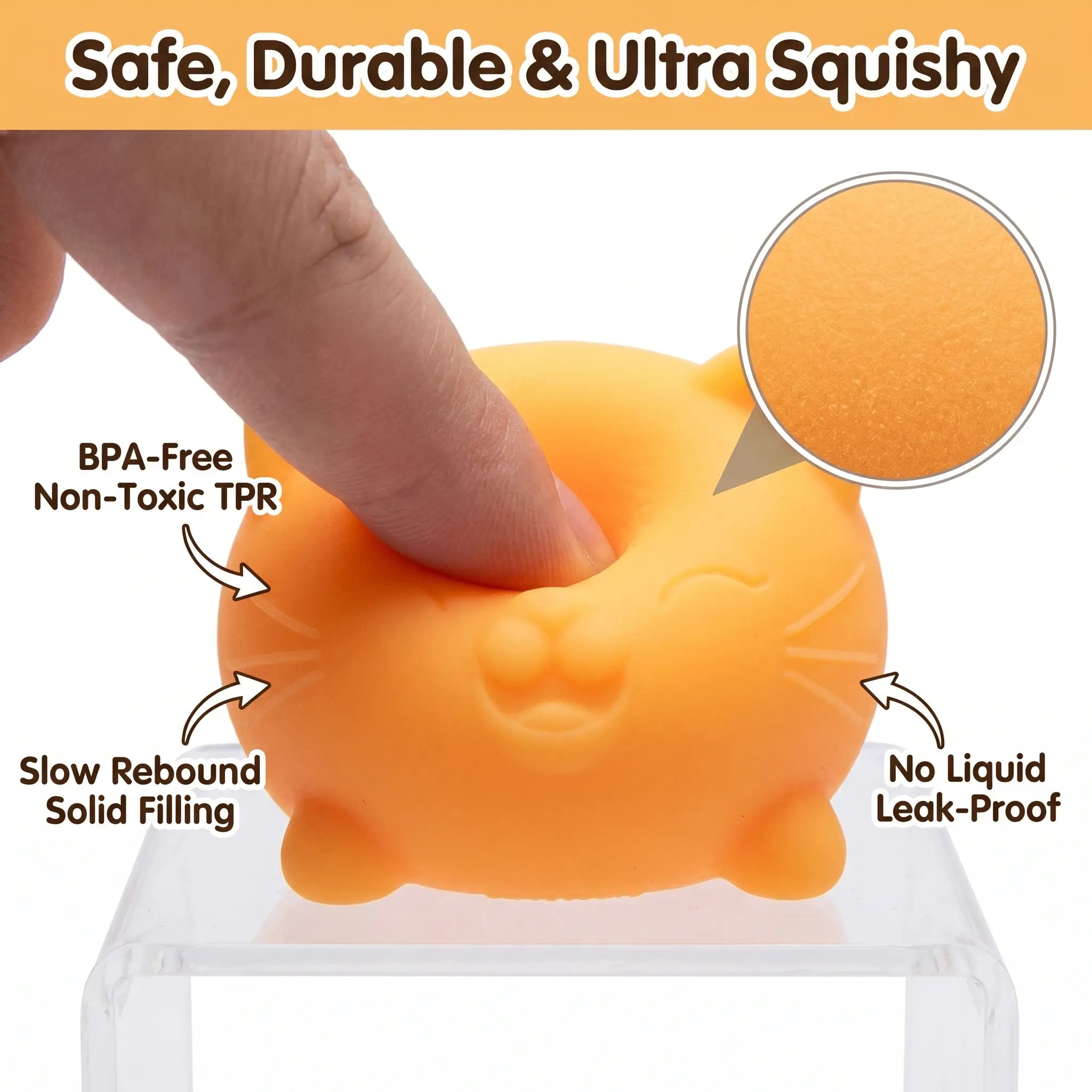 Teenie Cool Cats Squish Fidget Toy, 4 Pack Cute Cat Slow Rebound Stress Relief Balls, Silent Pocket Sensory Anxiety Squishy, Portable Desk Fidget Gift for Kids Teens Adults, Kawaii Animal Stress Toy Set