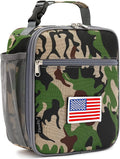 Kids Lunch Box Insulated Soft Bag Mini Cooler Back to School Thermal Meal Tote Kit for Girls, Boys,Flag