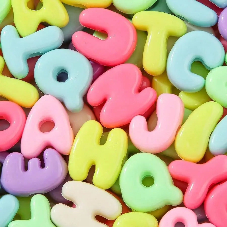 78Pcs Large Letter Beads Big Chunky Letter Bead A-Z Acrylic Alphabet Bubble Beads for Paracord Bead Bag Charm Keychains Crafts Education Leaning(Ab