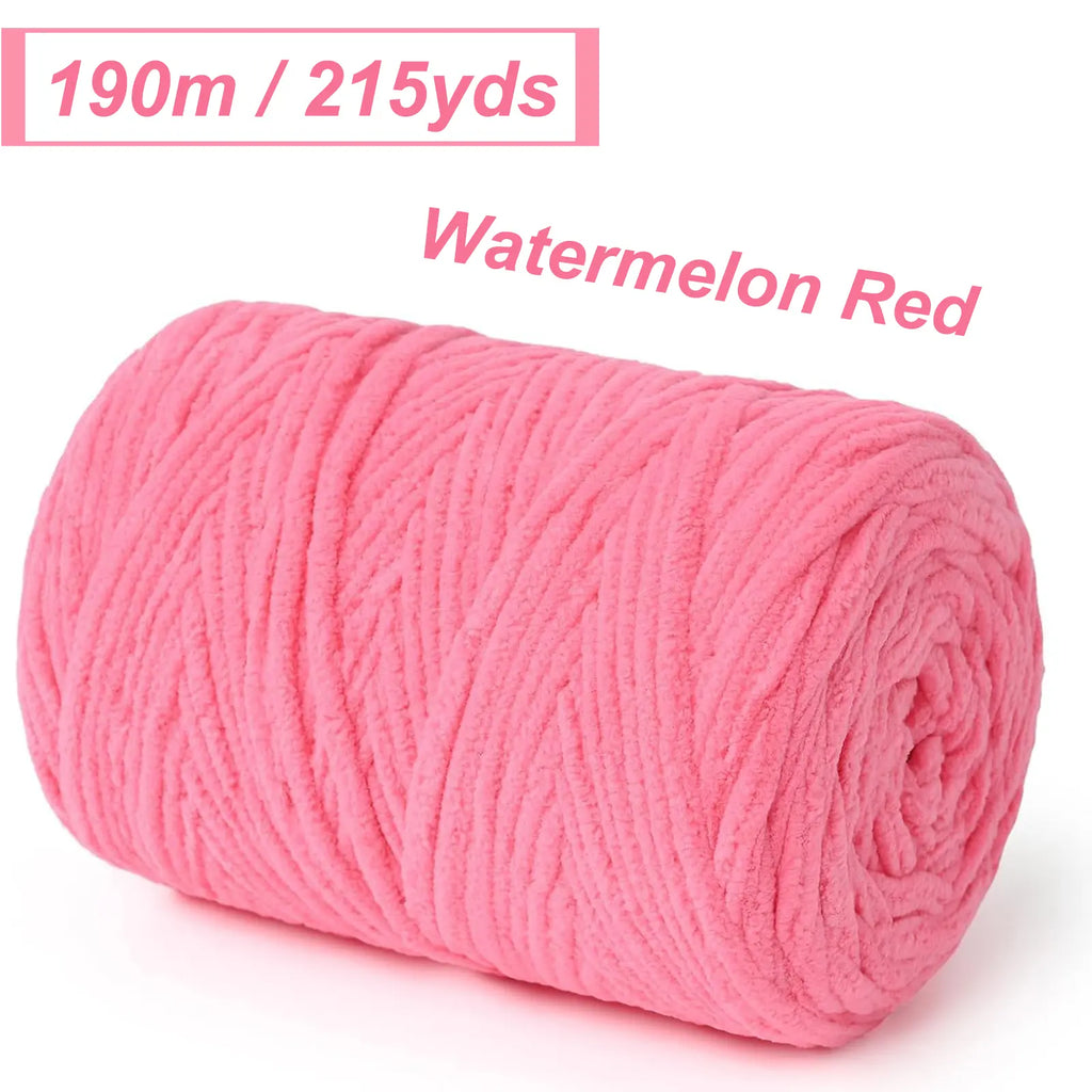 MULTIONS 5Mm Chunky Fuzzy Chenille Yarn for Crochet & Knitting | Soft Thick Yarn for Throw Blankets, Amigurumi & DIY Crafts | 215Yds / 569Yds, Perfect for All-Season Handmade Gifts, Mother’S Day & Father’S Day&Back to School