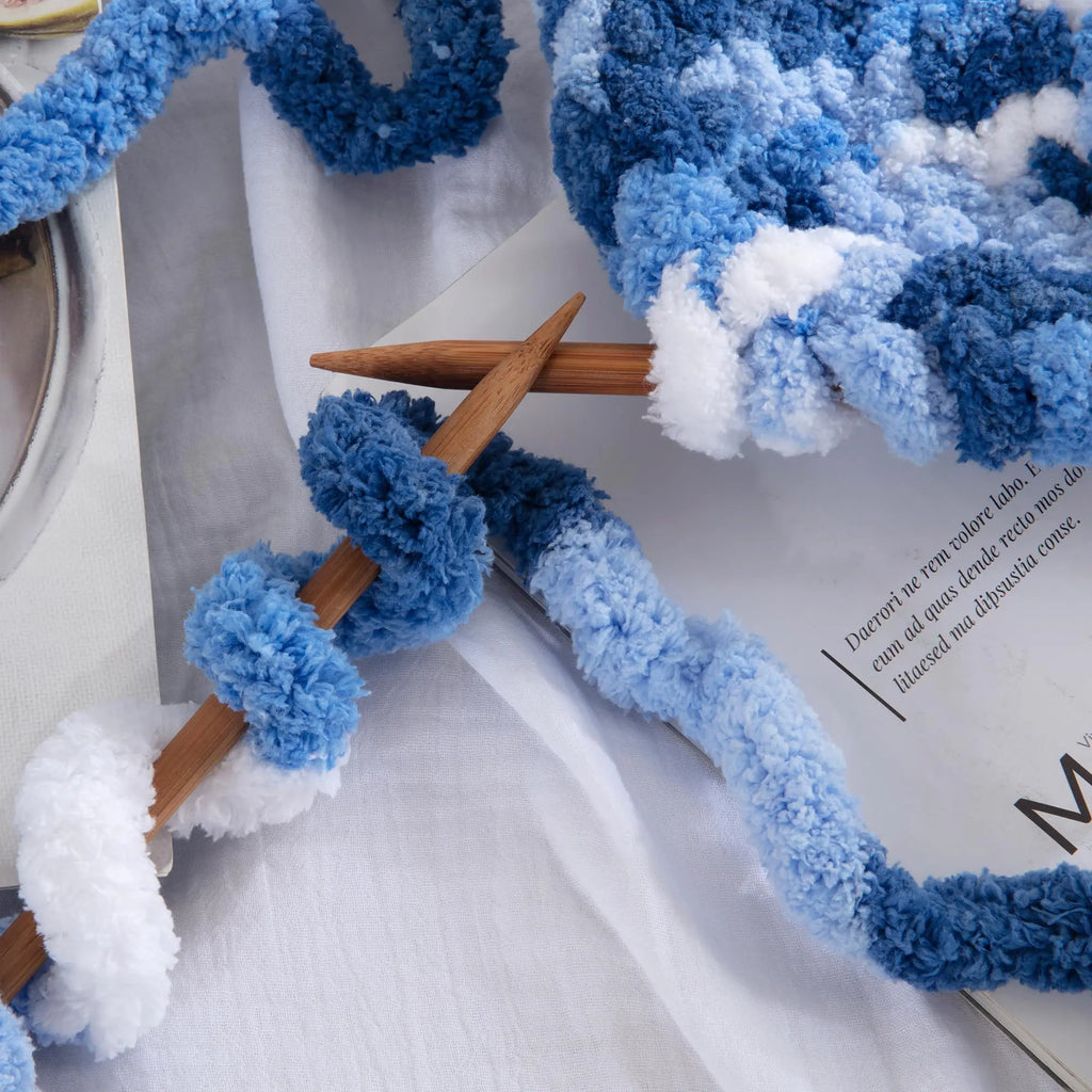 HOMBYS Tie-Dye Chunky Chenille Yarn - 8-Pack Super Bulky Crafting Supplies for Hand Knitting, Oversized Crochet Projects, DIY Crafts with Softness, Maker Flowers Mini Gift Garland, Chunky Yarn, Oversized Crochet Yarn