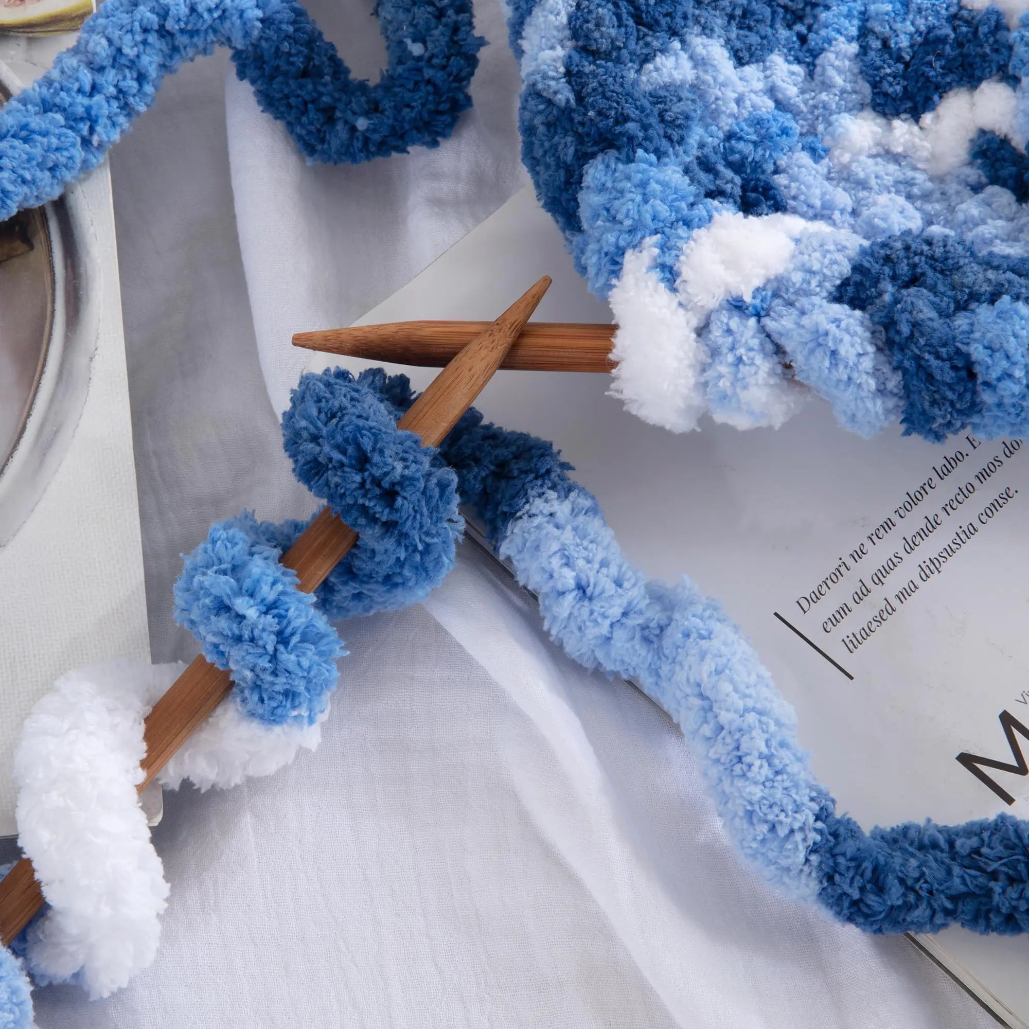 HOMBYS Tie-Dye Chunky Chenille Yarn - 8-Pack Super Bulky Crafting Supplies for Hand Knitting, Oversized Crochet Projects, DIY Crafts with Softness, Maker Flowers Mini Gift Garland, Chunky Yarn, Oversized Crochet Yarn