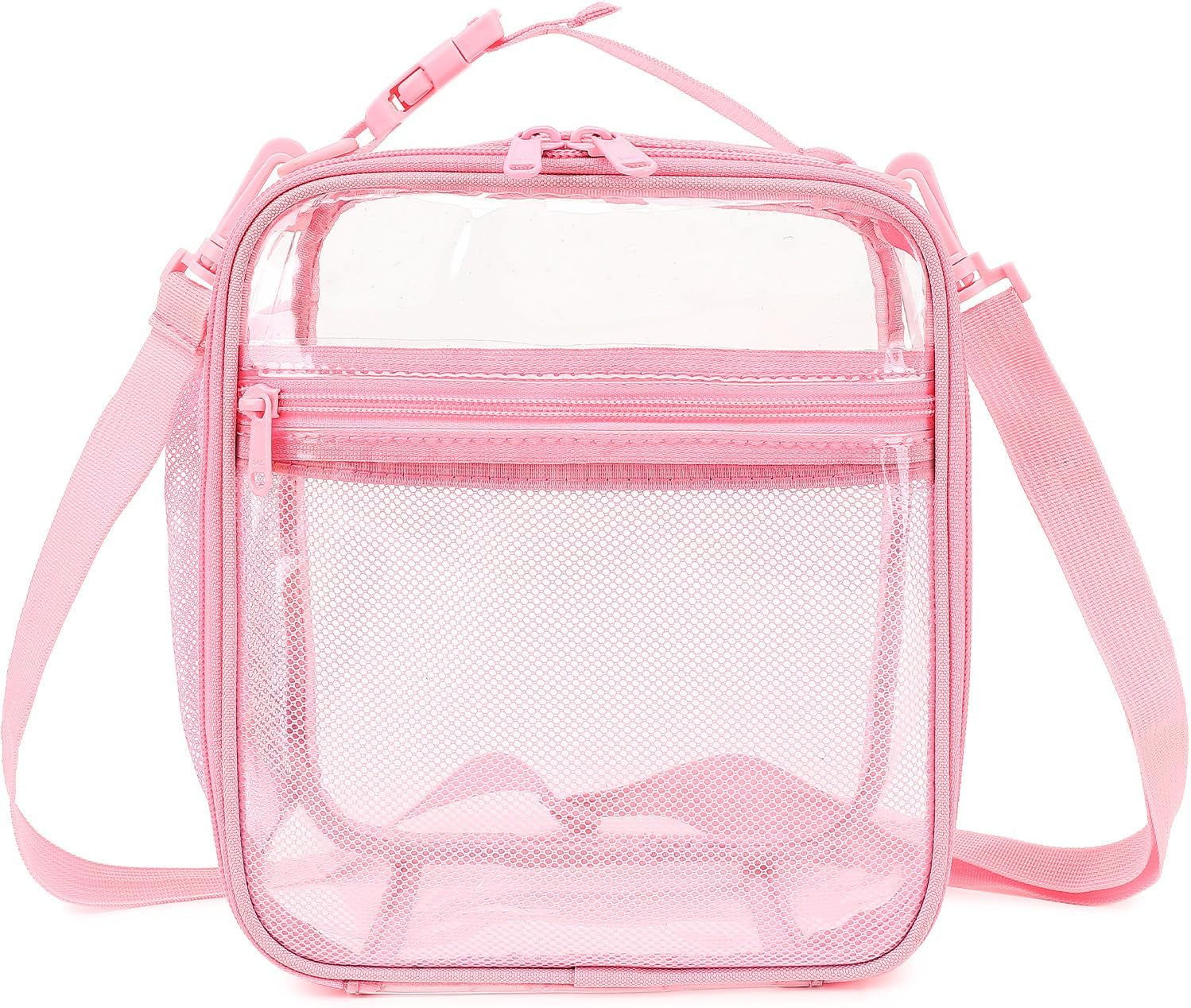 Kids Lunch Box Insulated Soft Bag Mini Cooler Back to School Thermal Meal Tote Kit for Girls, Boys, Pinkclear