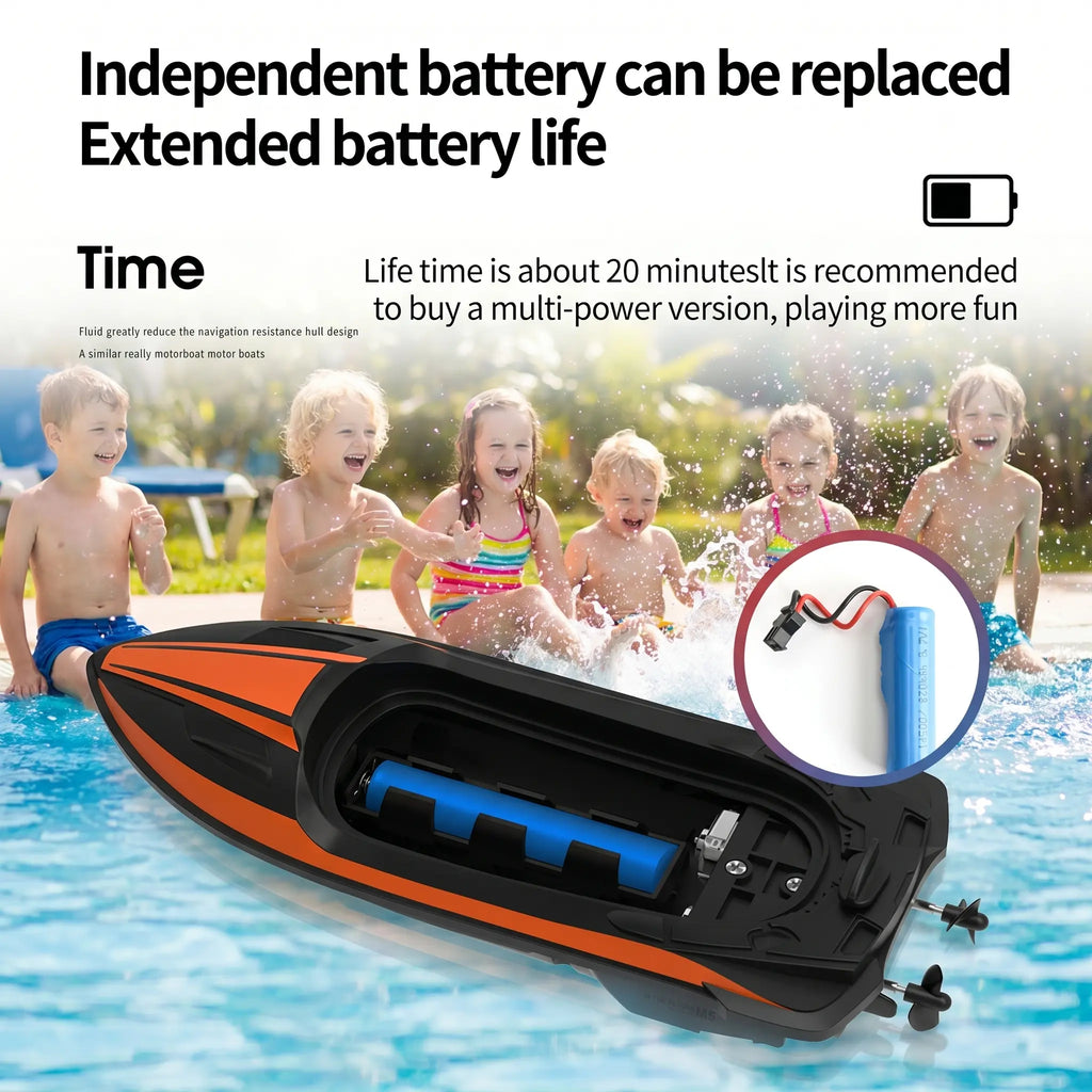 Electric RC Boat Remote Control Jet Ski Toy, Water Toy for Pool, Lake, Ponds, Ideal Gift for Kids 6+, Outdoor Summer Play