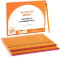 60 Pack Pencils, #2 HB, Pre-Sharpened Pencils with Top Erasers, Premium Woodcased Yellow Pencil Bulk for Classroom & School Supplies, Writing and Drawing