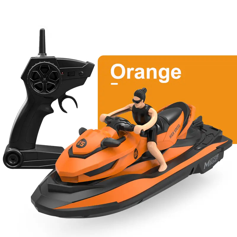Electric RC Boat Remote Control Jet Ski Toy, Water Toy for Pool, Lake, Ponds, Ideal Gift for Kids 6+, Outdoor Summer Play