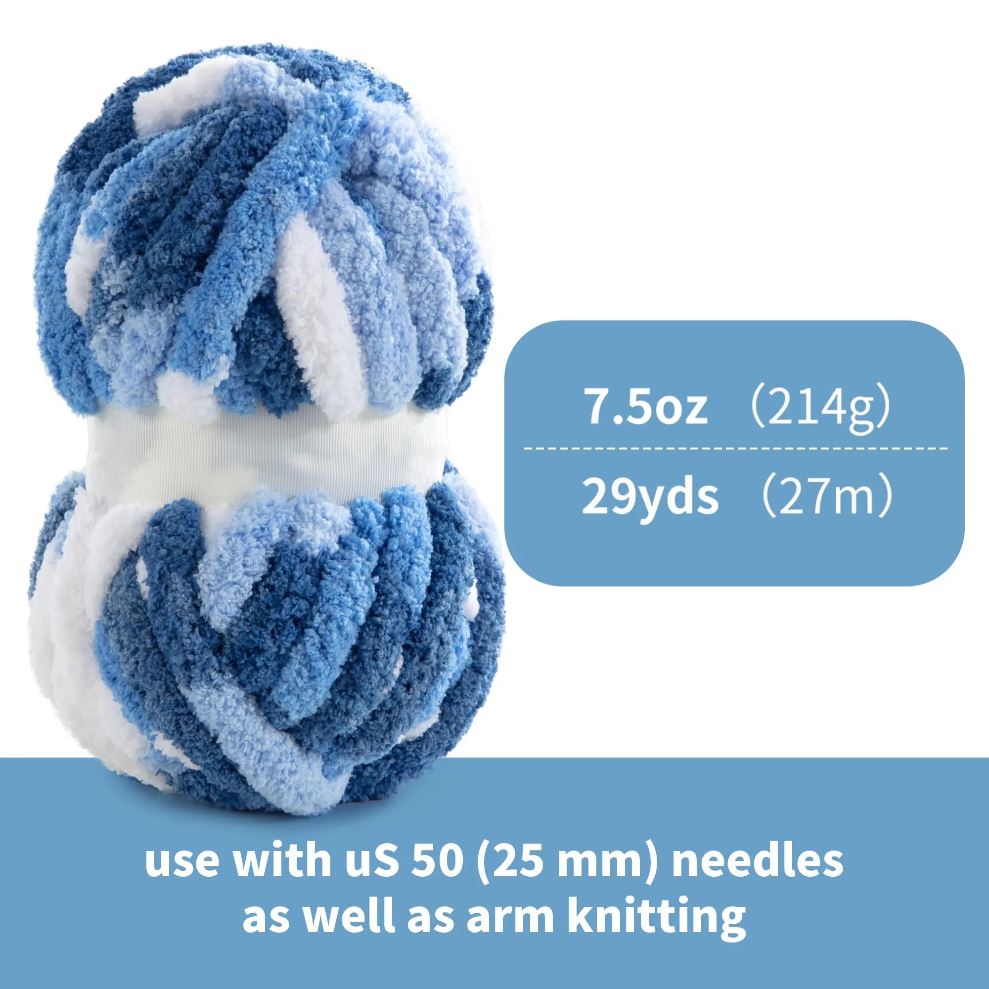 HOMBYS Tie-Dye Chunky Chenille Yarn - 8-Pack Super Bulky Crafting Supplies for Hand Knitting, Oversized Crochet Projects, DIY Crafts with Softness, Maker Flowers Mini Gift Garland, Chunky Yarn, Oversized Crochet Yarn