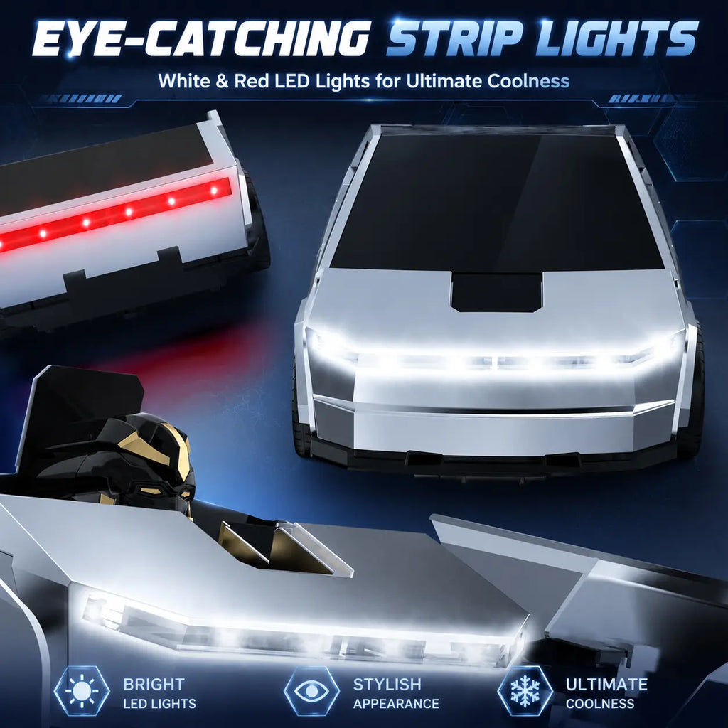 Cyber RC Transforming Car Toy, 4WD Drift Remote Control Truck with One-Button Automatic Transformation, 360° Spin & LED Lights, Futuristic Robot Vehicle Gift for Boys Tibibee Transform Easter Rc Gift Set 4-7 8-12 High-Quality Ab Plastic Gift