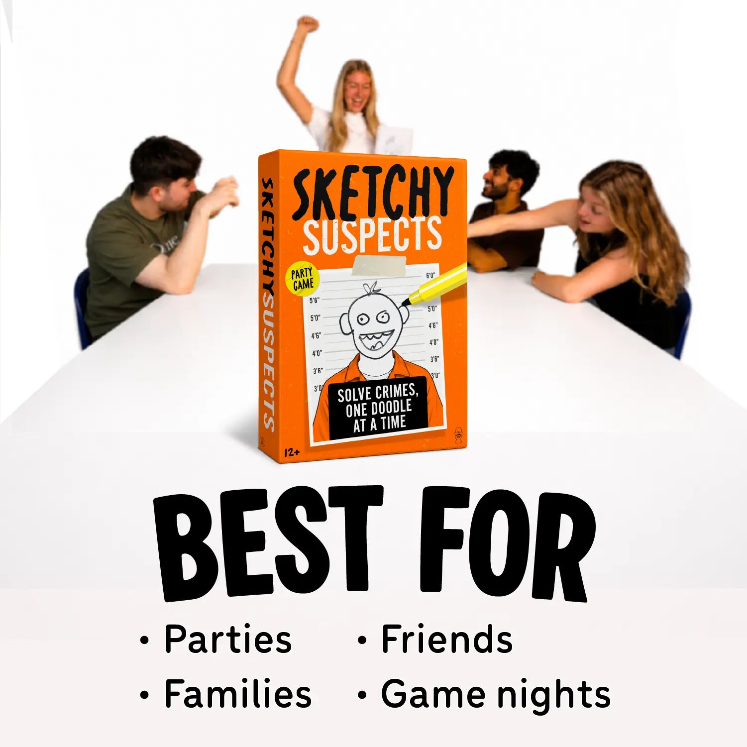 Sketchy Suspects – the Hilarious Police Sketch Party Game - Draw Criminals from Terrible Descriptions - Ages 12+ - 2+ Players - by the Creators of Grab the Mic & Sorry What