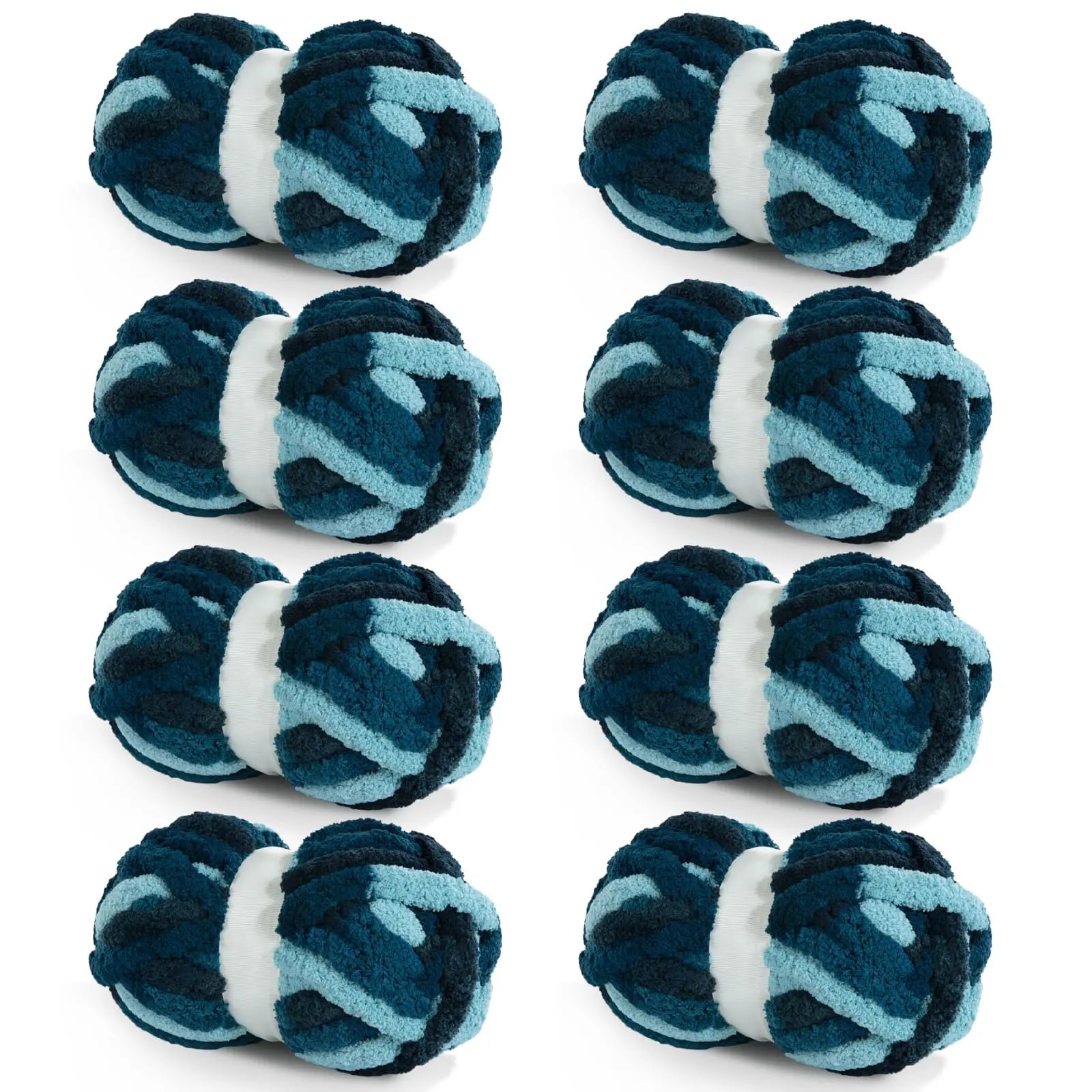 HOMBYS Tie-Dye Chunky Chenille Yarn - 8-Pack Super Bulky Crafting Supplies for Hand Knitting, Oversized Crochet Projects, DIY Crafts with Softness, Maker Flowers Mini Gift Garland, Chunky Yarn, Oversized Crochet Yarn