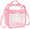 Kids Lunch Box Insulated Soft Bag Mini Cooler Back to School Thermal Meal Tote Kit for Girls, Boys, Pinkclear