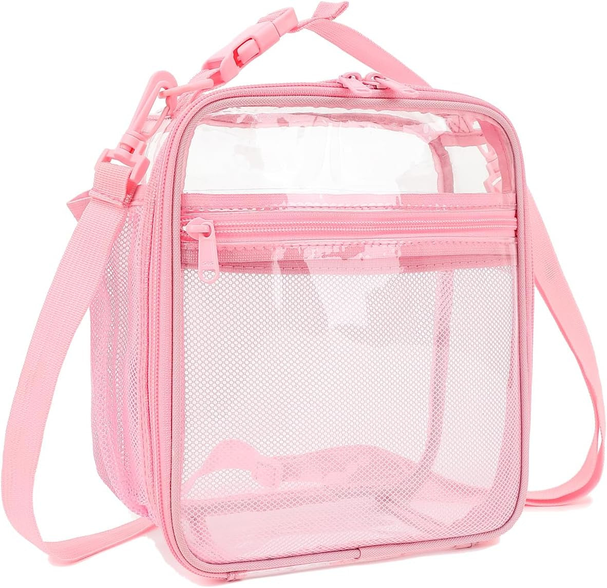 Kids Lunch Box Insulated Soft Bag Mini Cooler Back to School Thermal Meal Tote Kit for Girls, Boys, Pinkclear