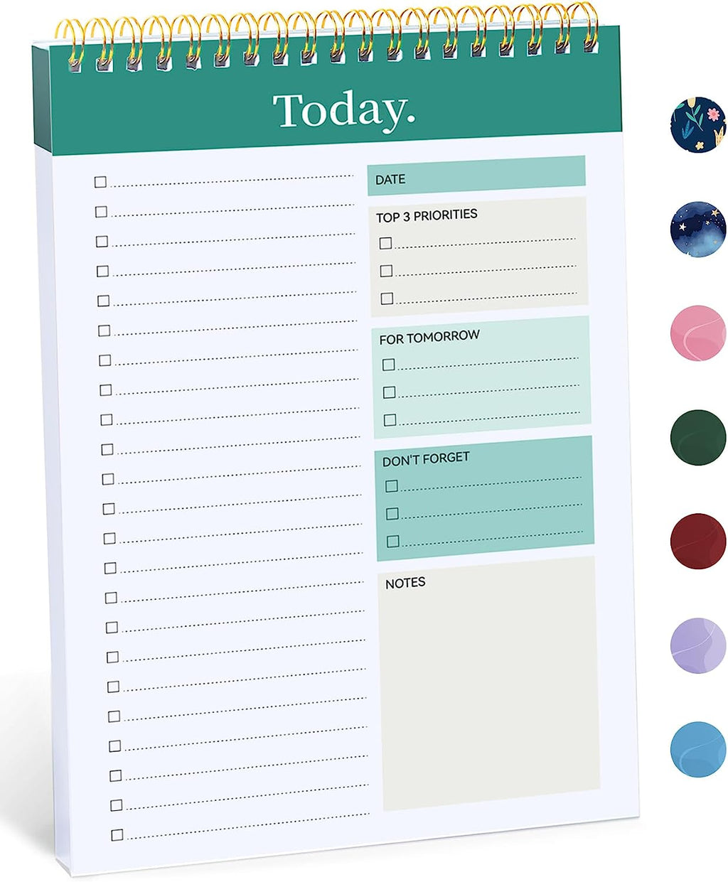 to Do List Notepad, Undated Daily Planner for Work and Goal Setting | Greenery Sway, 52 Sheets, 9.8" X 6.5" , for Office, Home and School, Daily Task Planning, Notes and Everyday Organization