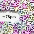 78Pcs Large Letter Beads Big Chunky Letter Bead A-Z Acrylic Alphabet Bubble Beads for Paracord Bead Bag Charm Keychains Crafts Education Leaning(Ab